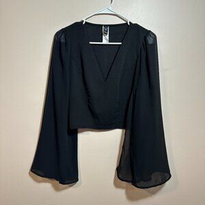 Windsor Cropped Bell Sleeve Top Size M